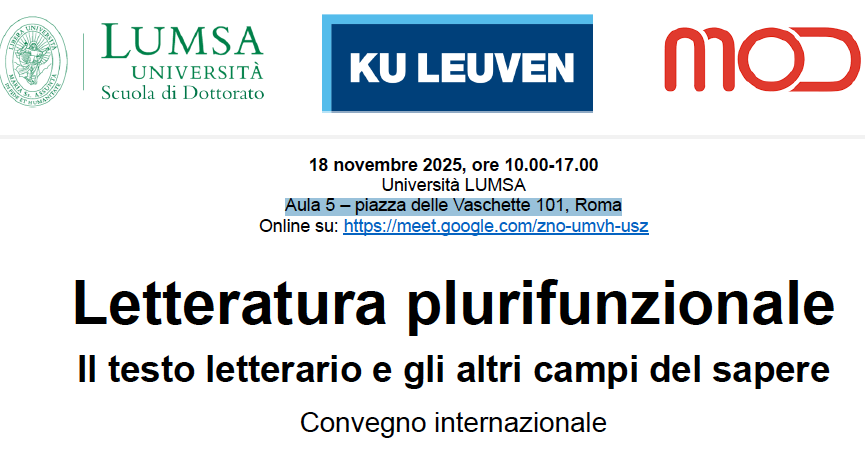 Convegno internazionale &quot;Letteratura plurifunzionale&quot;